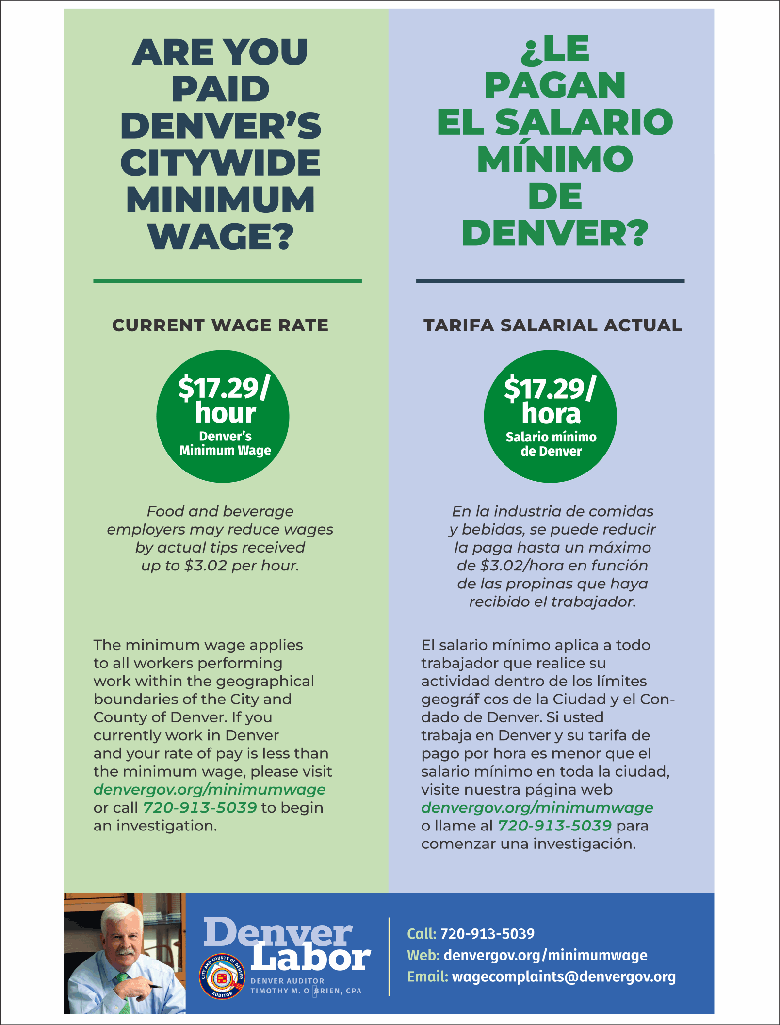 Colorado Denver Minimum Wage RUN Labor Law Posters
